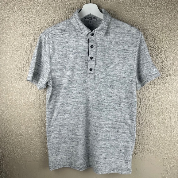 Express Other - EXPRESS Stretch Men’s Sz Small Gray Collared Short Sleeve Shirt